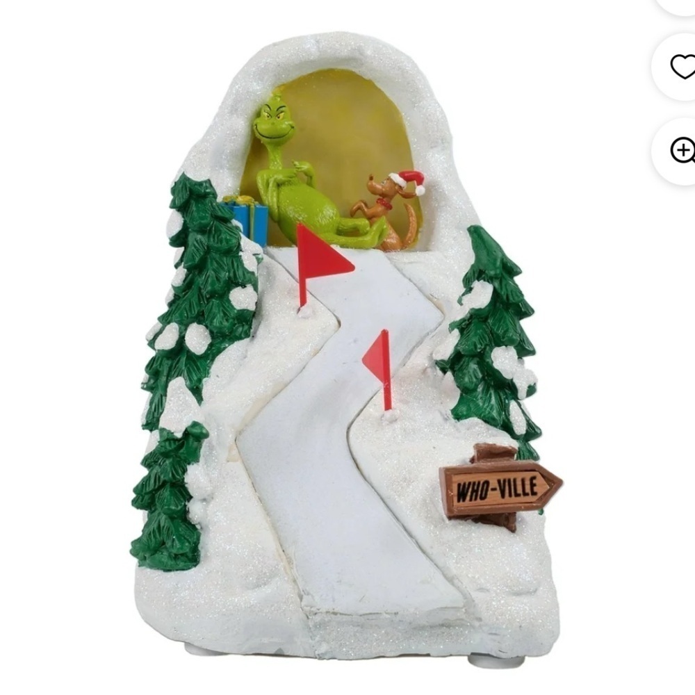 Grinch Lair Max Christmas Village Building Lights Plays Music Who-ville NEW